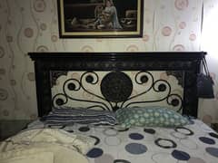 Iron bed with mattress