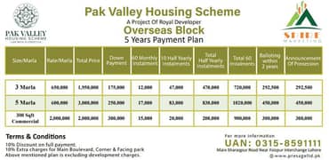 5 Marla Residential Plot is Available For Sale in Pak Valley Sharakpur Road Lahore