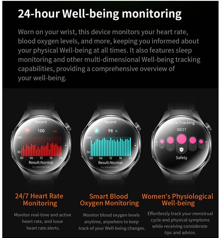 Spherical Video Watch Face Health Fitness Tracker Bluetooth Call Metal 10