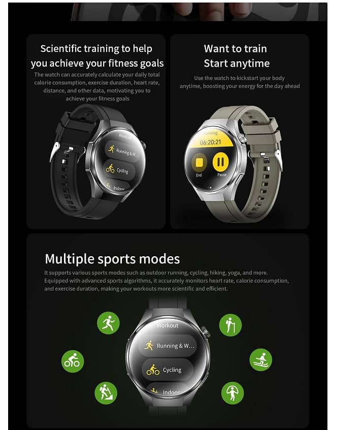 Spherical Video Watch Face Health Fitness Tracker Bluetooth Call Metal 13