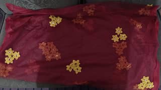 Maroon net floral Dupata
