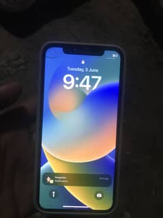 iPhone X 256gb baypass white color panel crack uper left side