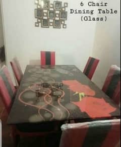 Dinning table with 6 chairs available for sale.