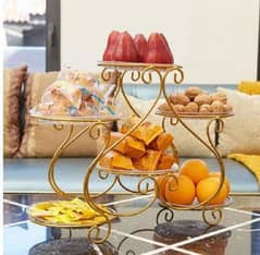 metal stand / dry fruit / cake / flowers