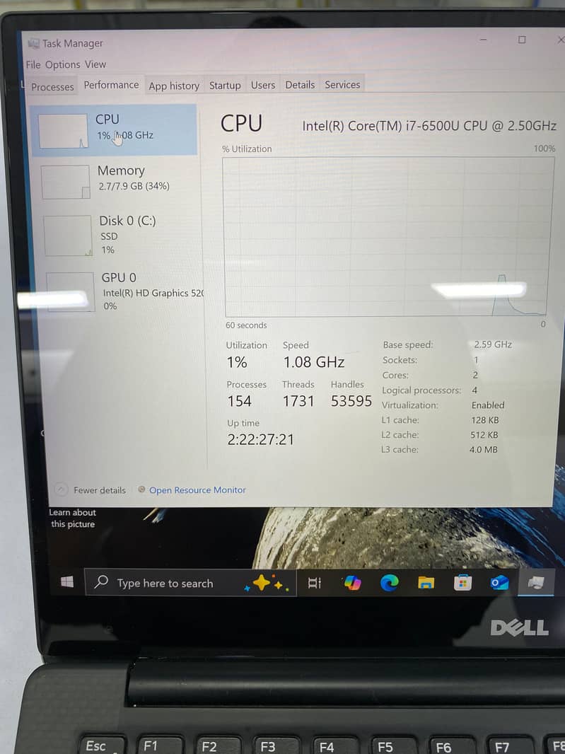 DELL XPS 13 CORE i7-6th Generation (8/256) 8