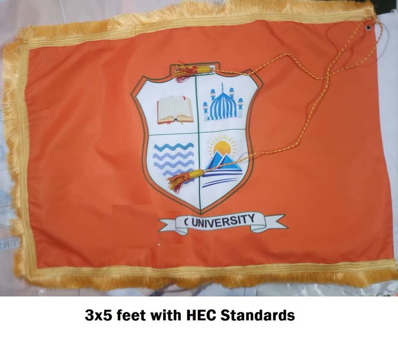 Custom University Logo Flag, Pakistan flag & Pole Table flag, Car Flag 3