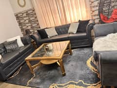 Grey Abstract print Modern Rug