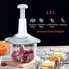 1 piece Hand push manual food chopper 1.5 liter