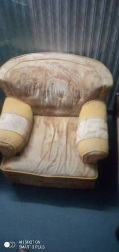 5 seater sofa with glass table set.