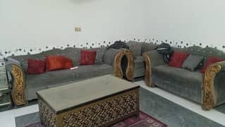 Six seater sofa with table. . 03498769685 watsapp
