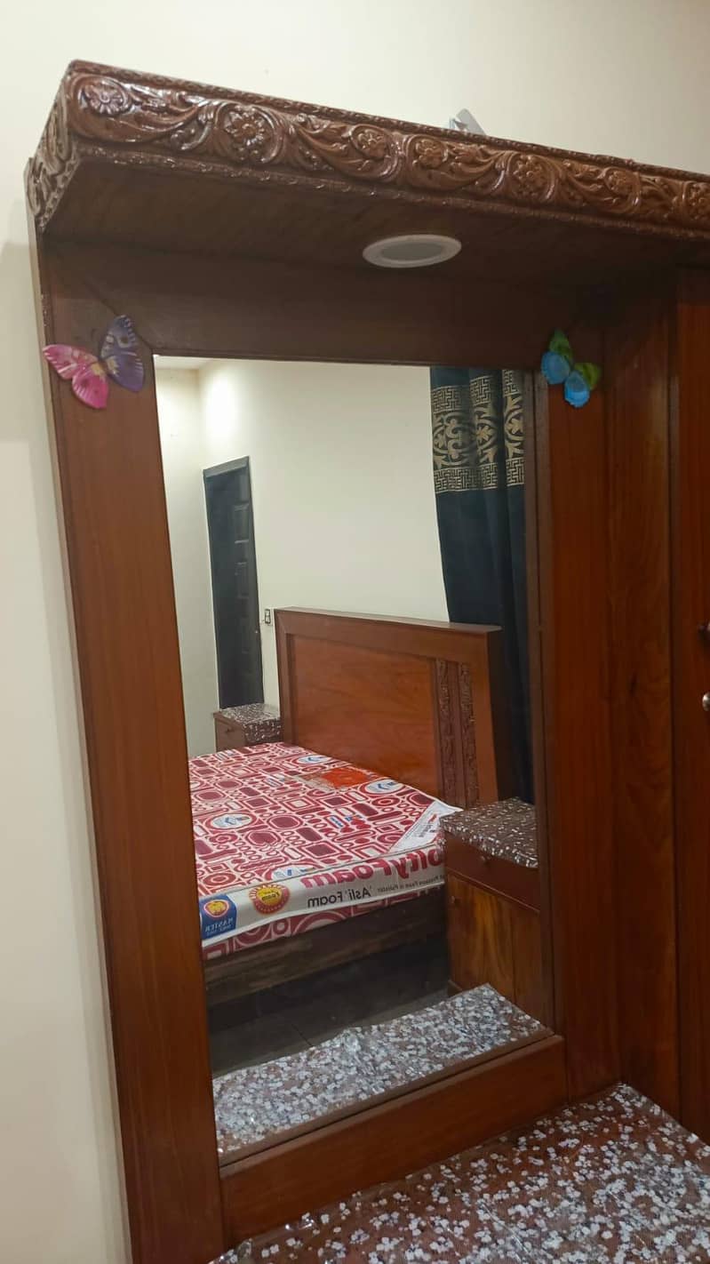 Bed with side table and dressing table 12