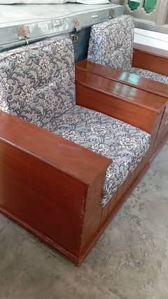1 pair 1 seater sofa with glass table