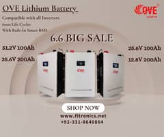 lithium battery, 12V,24V,48V,51.2V, 100Ah, 200Ah,LiFePO4, OVE