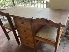Study table with two chairs. Pure wood.