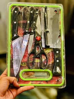 7 Pcs Knife Set with Cutting Board – Brand New