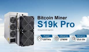 Antminer S19k Pro Spot Sale Online Hashrate: 120Th/s