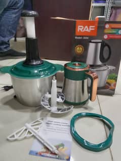 RAF 3L Electric Meat Chopper + Hand Push Chopper – New