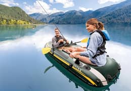 INTEX 68347EP Seahawk 2 Inflatable Boat Set Includes Deluxe 48in Alum