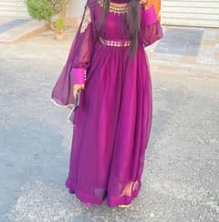 Embroidered Magenta-colored Frok