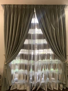 Velvet and organza curtains