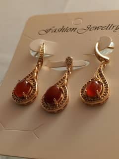 Elegant Brown Aqeeq Locket Set for Women – Classic Charm
