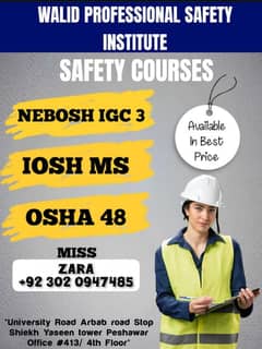 Nebosh Iosh Osha All Safety Courses Available In Best Prices