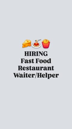 Hiring Restaurant Waiter/Helper
