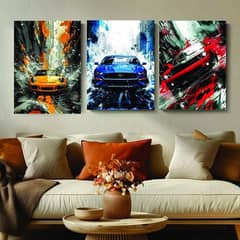 3 pcs car wall art free home delivery contact me whatsapp only