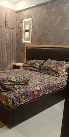 daily basis weekly basis one bad fully furnished luxury apertment available for rent gulbreg greens islamabad