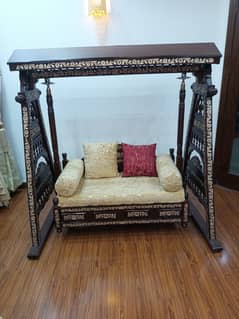 Pure Solid Wood Chinioti Style Antique Swing Sofa Jhoola Jhula