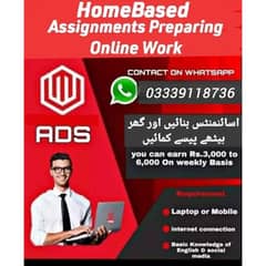 Assignment work online at home