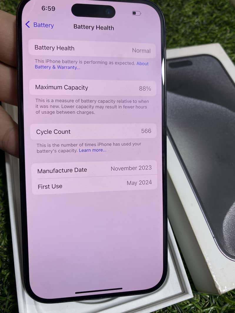 Iphone 15 Pro 128GB JV WITH BOX 5