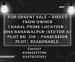 1 Kanal Prime Location – DHA Bahawalpur (Sector A) Plot No. 510 |