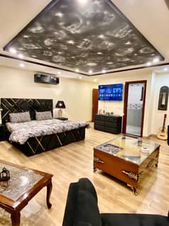 daily basis weekly basis one bad fully furnished luxury apertment available for rent gulbreg greens islamabad
