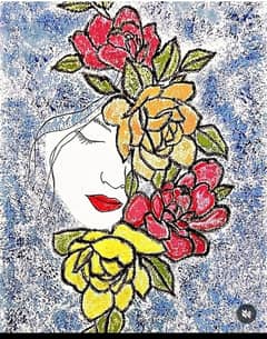 floral Portrait painting