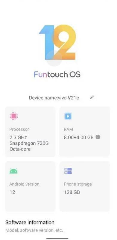 Vivo V21e 10/10 condition With complete Box 3