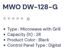 Dawlance Dw-128G Microwave + Grill