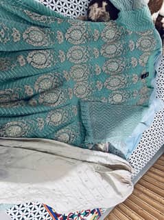 Net Small to Medium Size Ready Made  froke with Trousers and Duppata