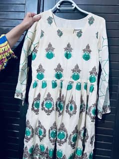 3 Piece cotton Froke with Embroidery
