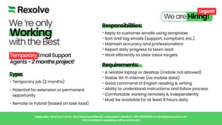 We're Hiring – Temporary Email Support Agents!