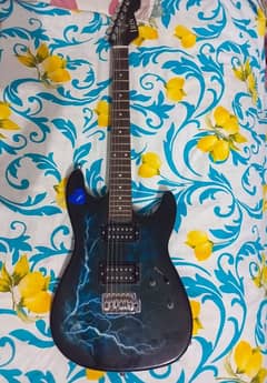 Blue Lighting Bolt Electric Guitar