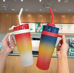 Gym Transparent Straw Mixer Water Bottle Available with Free Delivery