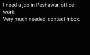 i need job in peshawer