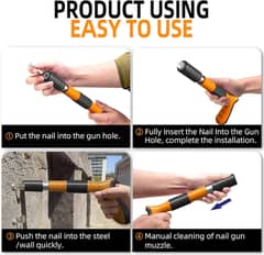 Heavy-Duty Concrete Nail Gun Kit with 10 Free NailsMini Nailing Machin