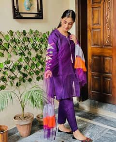 Voyage Special 3pcs Women's stitched fancy cotton silk embroidery Suit