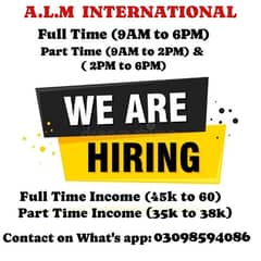 Urgently Staff Required For Office work and online marketing