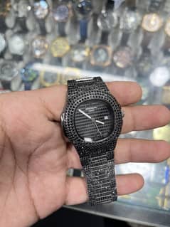 Full Black Iced-Out Luxury Watch – Premium Look