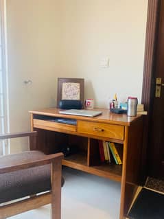 Wooden table with chair