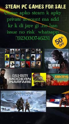Steam,steam pc games,Games for sale 03030746231