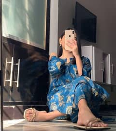 Stylish Women's Stitched Printed Shirt and Trouser Set, 2 Pcs